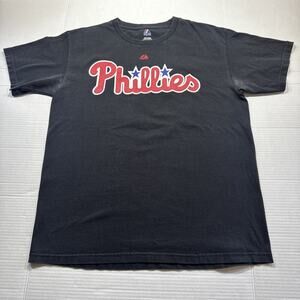 Majestic Philadelphia Phillies Pence #3 T-Shirt Black Size M Baseball